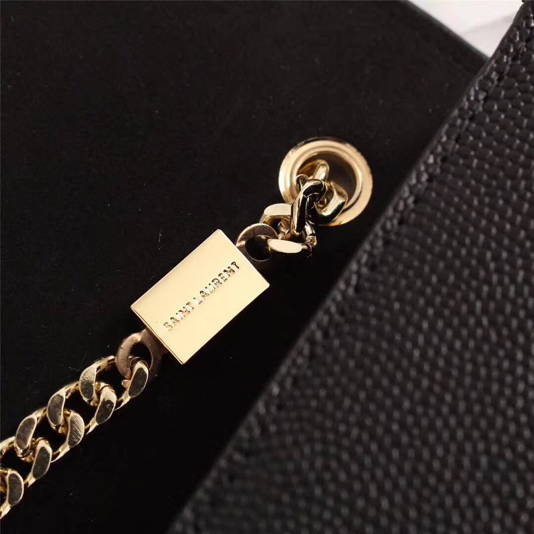 Y51 Monogram Leather With Metal Chain Shoulder Bag In Light Black 26571