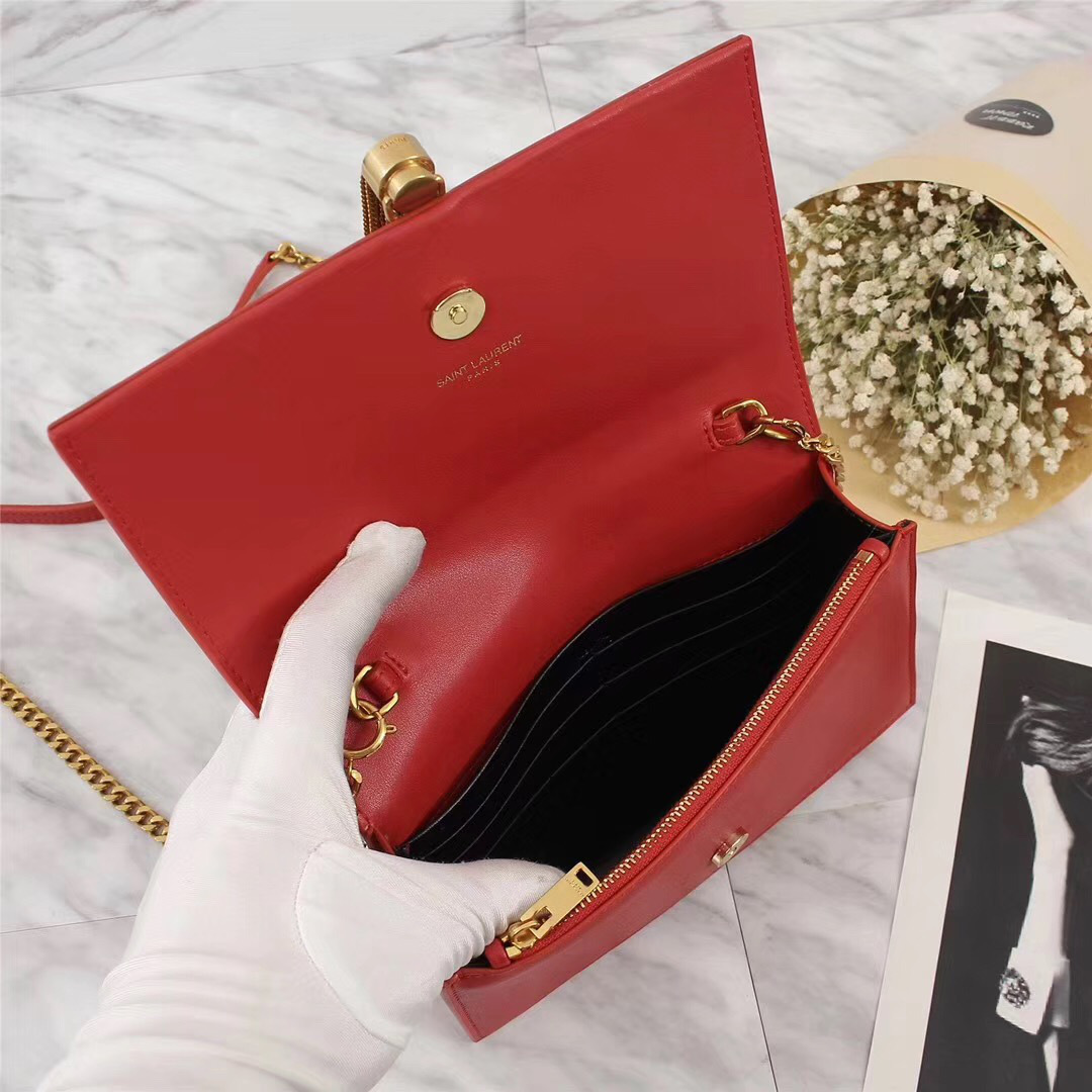 Y51 Classic Calfskin Mini Chain Bag in Red 26817