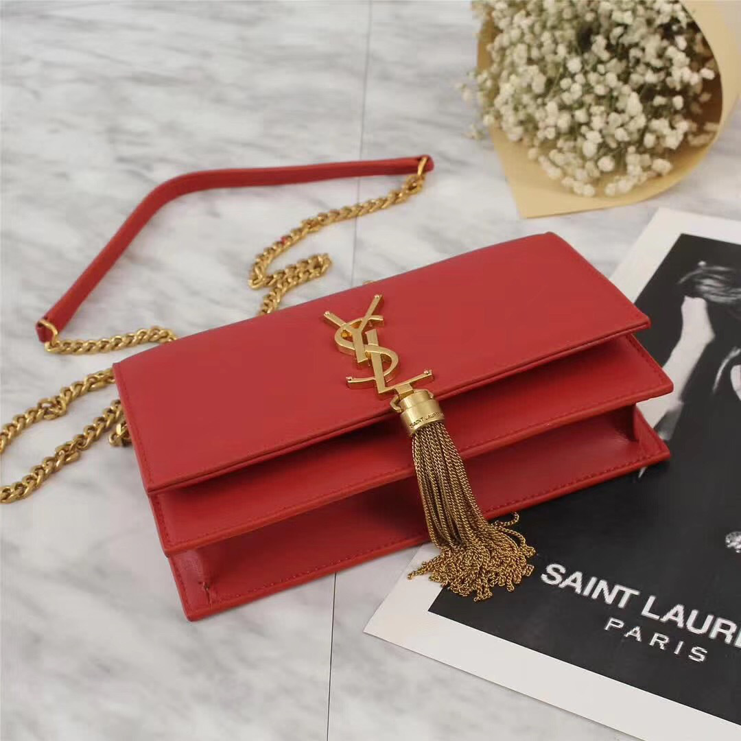 Y51 Classic Calfskin Mini Chain Bag in Red 26817