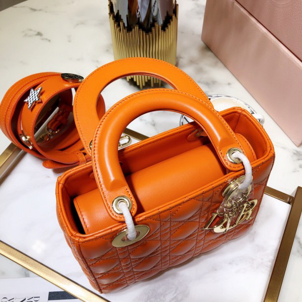D10r Lady D10r Leather Orange Handbag 20CM