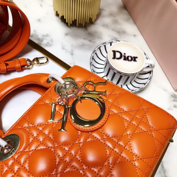 D10r Lady D10r Leather Orange Handbag 20CM