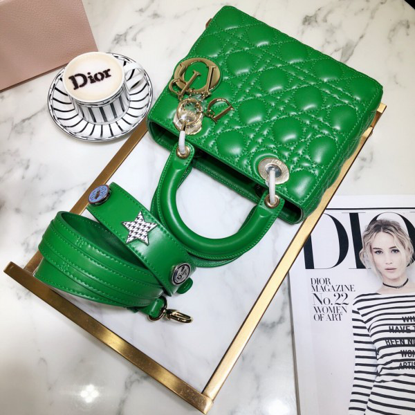 D10r Lady D10r Leather Green Handbag 20CM