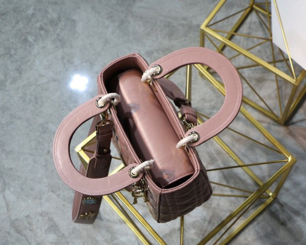 D10r Lady Lambskin Pink Handbag 20CM