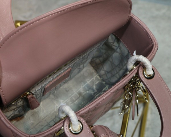 D10r Lady Lambskin Pink Handbag 20CM