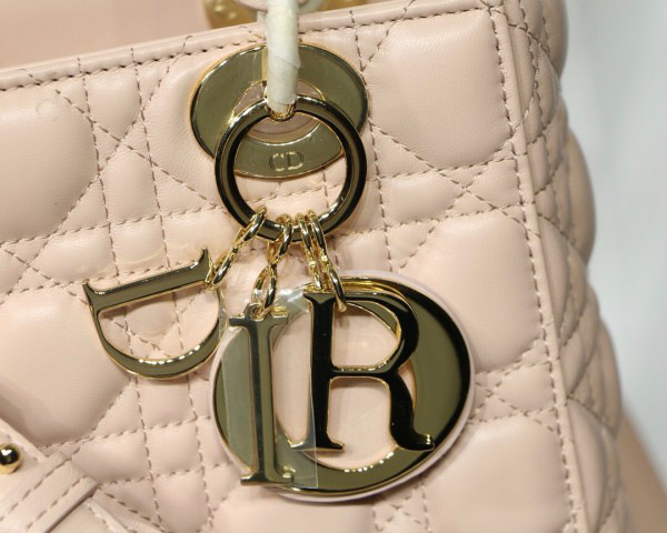 D10r Lady Lambskin Light Pink Handbag 20CM