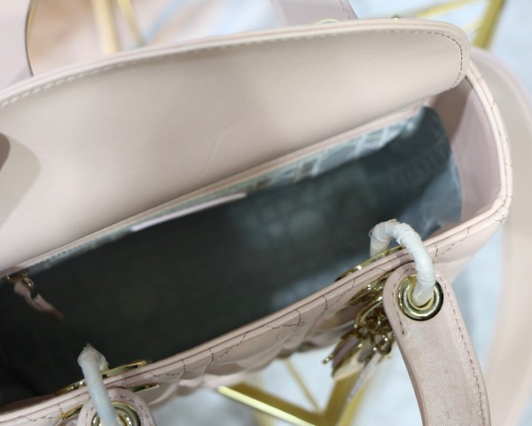D10r Lady Lambskin Light Pink Handbag 20CM