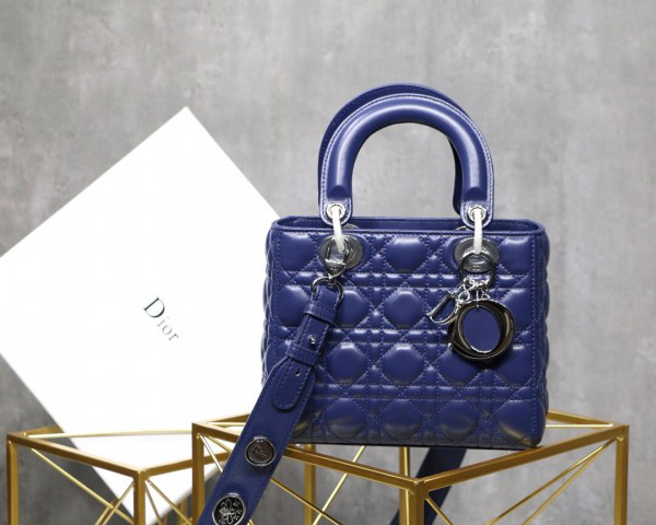 D10r Lady Lambskin Blue Handbag 20CM