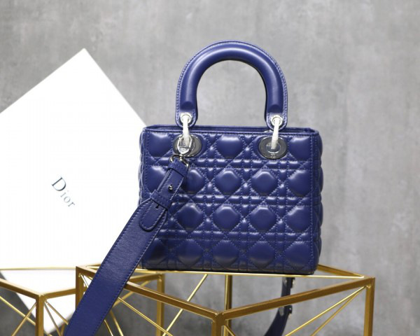 D10r Lady Lambskin Blue Handbag 20CM