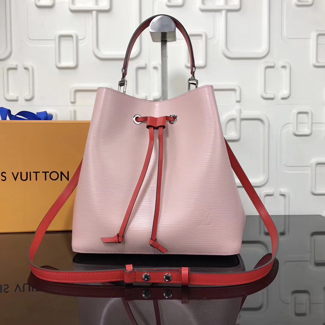 L0vis Vvtt0n Lockme Bucket EPI Leather in Pink