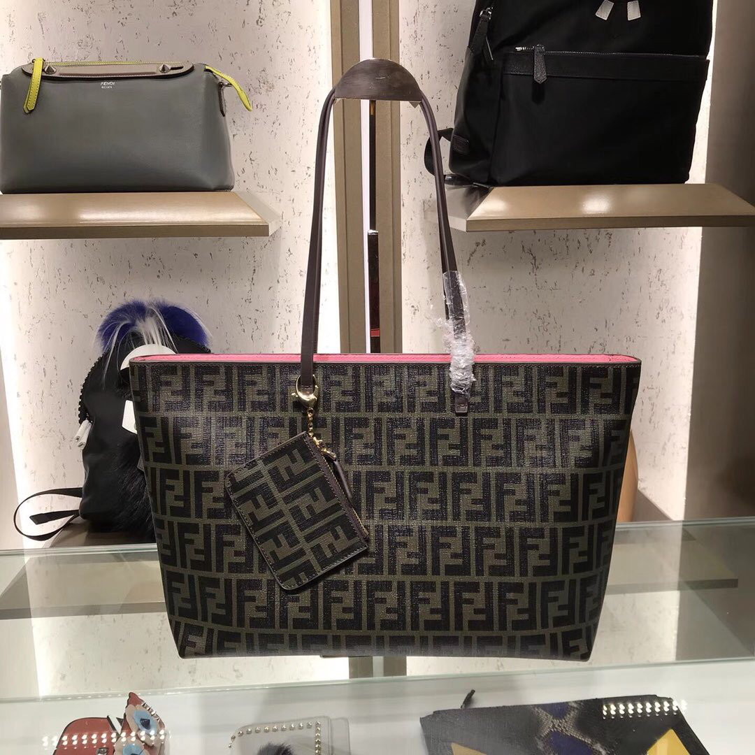 F**di Monogram Canvas Women Shoulder Bag in Pink 8BH185