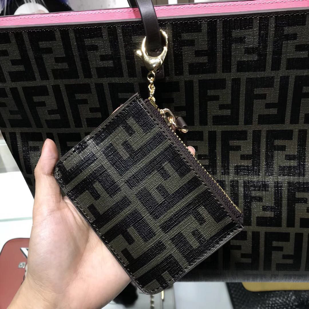 F**di Monogram Canvas Women Shoulder Bag in Pink 8BH185