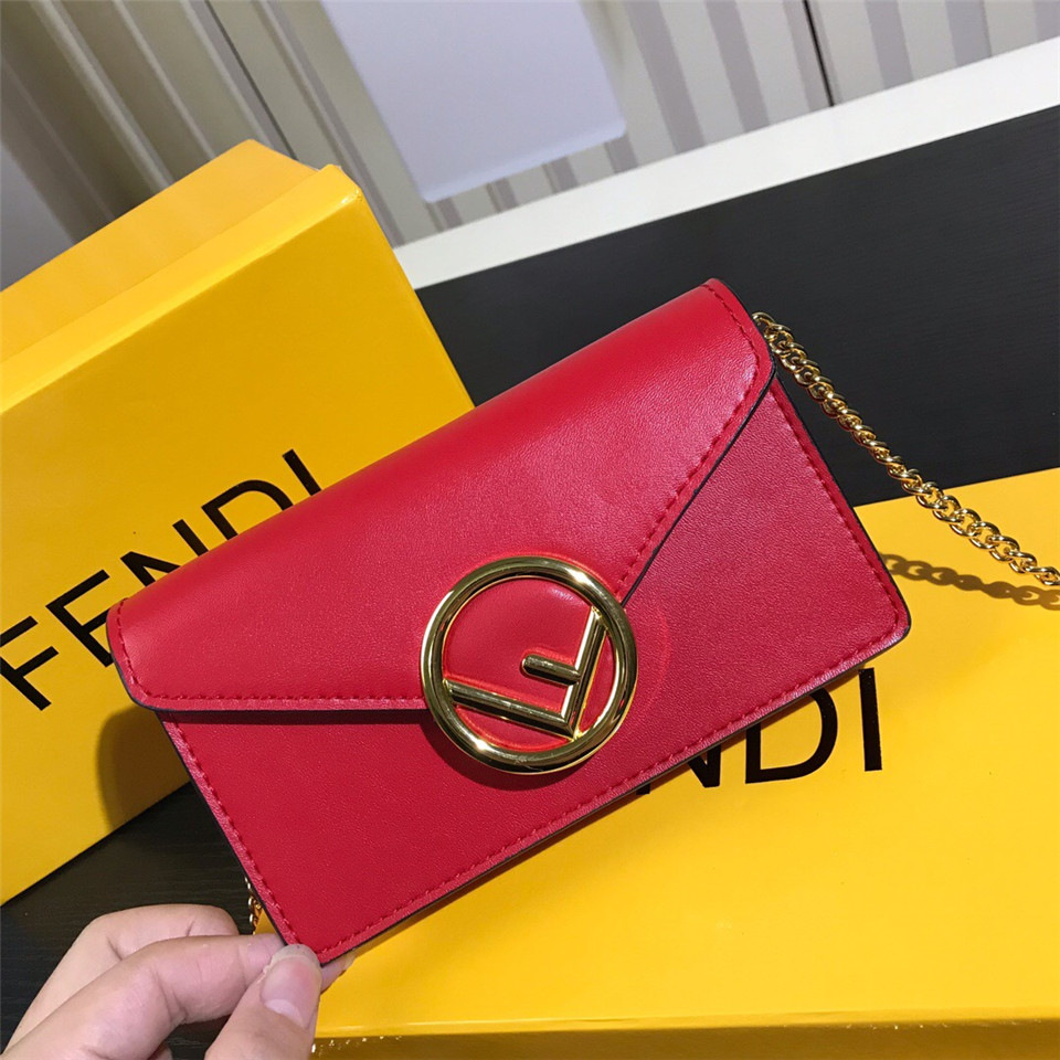 F**di Original Calfskin Leather Pocket in Red
