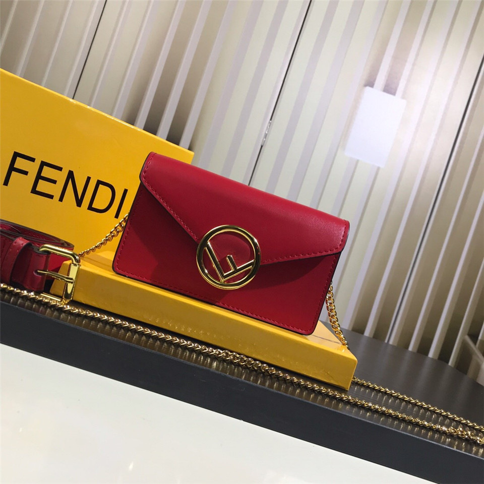 F**di Original Calfskin Leather Pocket in Red