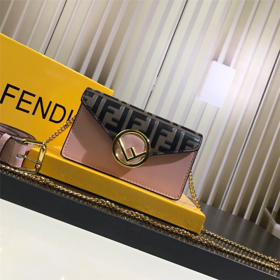 F**di Original Calfskin Leather Pocket in Pink