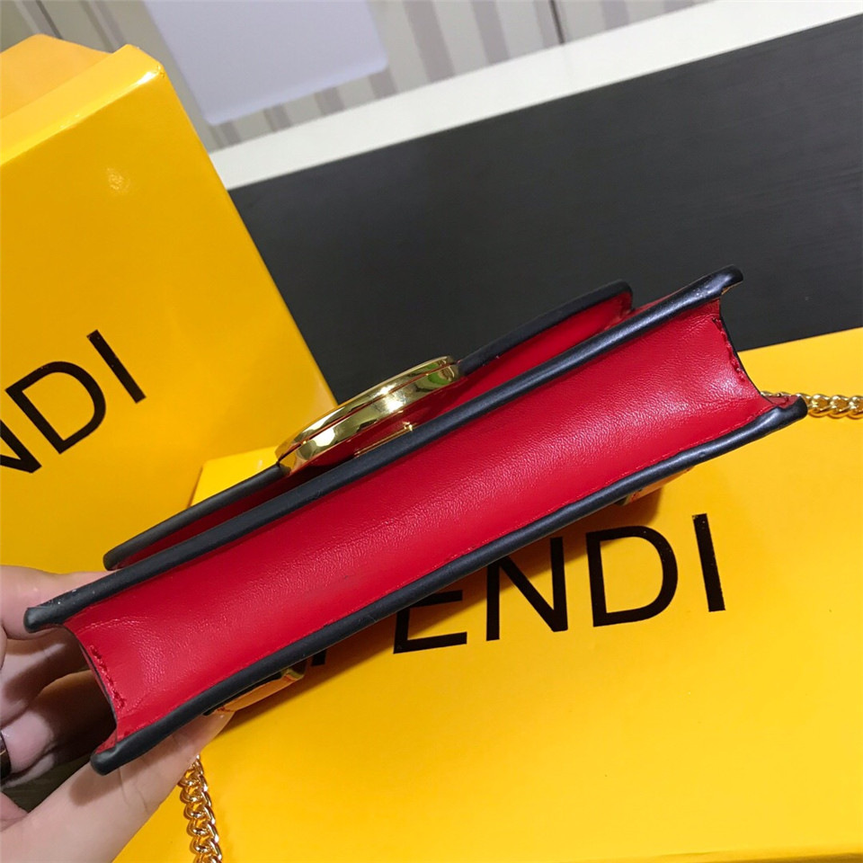 F**di Original Calfskin Leather Pocket With Red