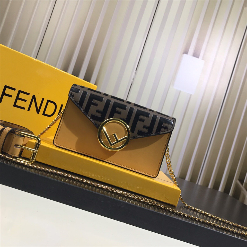 F**di Original Calfskin Leather Pocket in Yellow