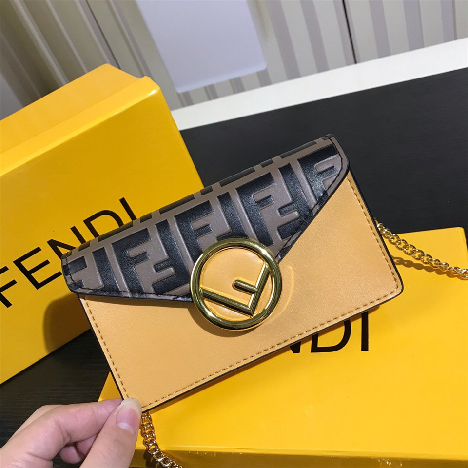 F**di Original Calfskin Leather Pocket in Yellow