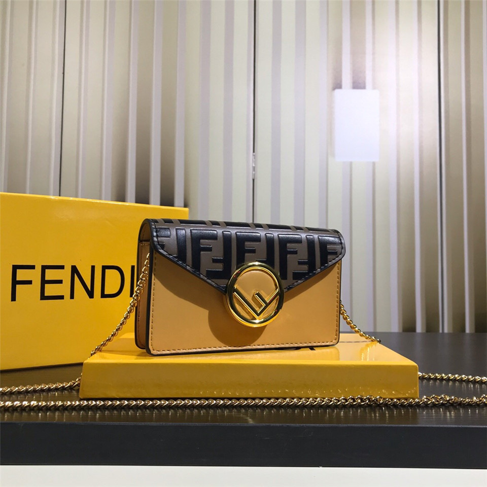 F**di Original Calfskin Leather Pocket in Yellow
