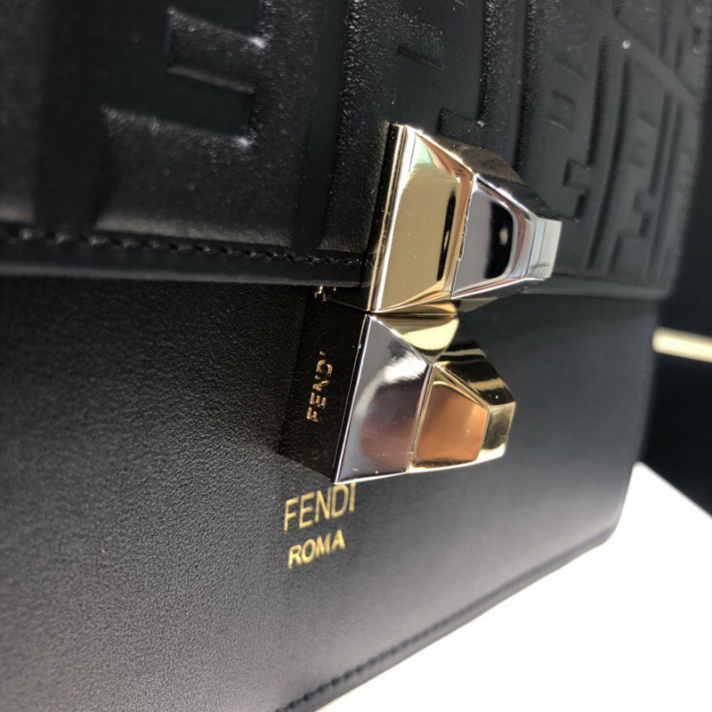 F**di Kan I Flip Leather Bag in Black