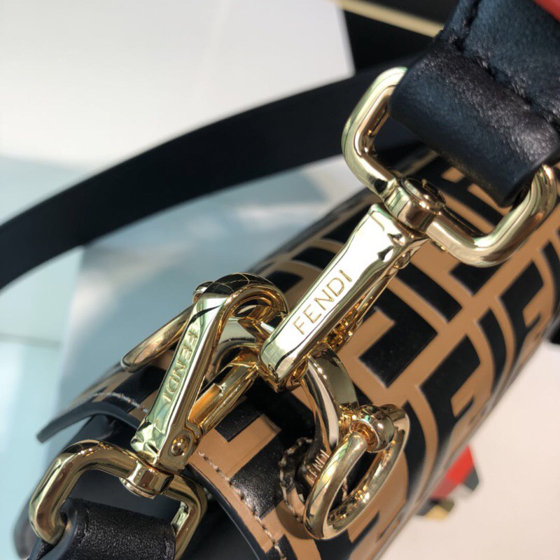 F**di Kan I Flip Leather Bag in Khaki