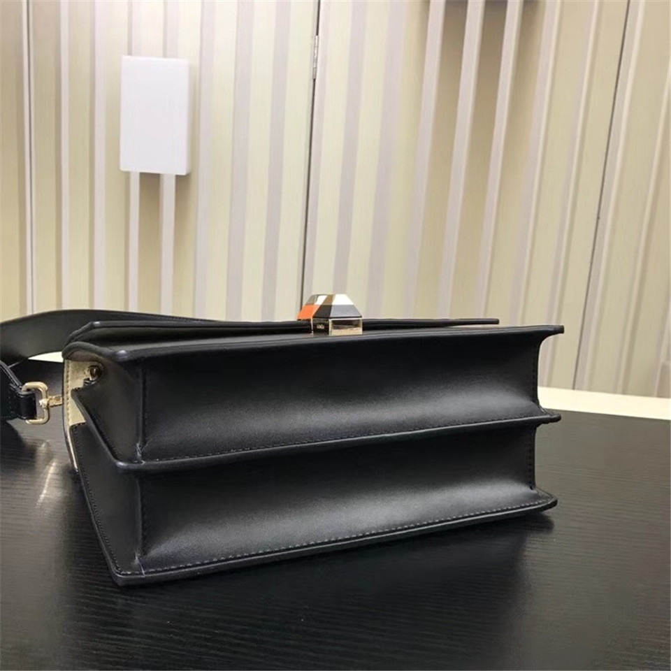 F**di Kan I Flip Leather Bag in Black and Gray