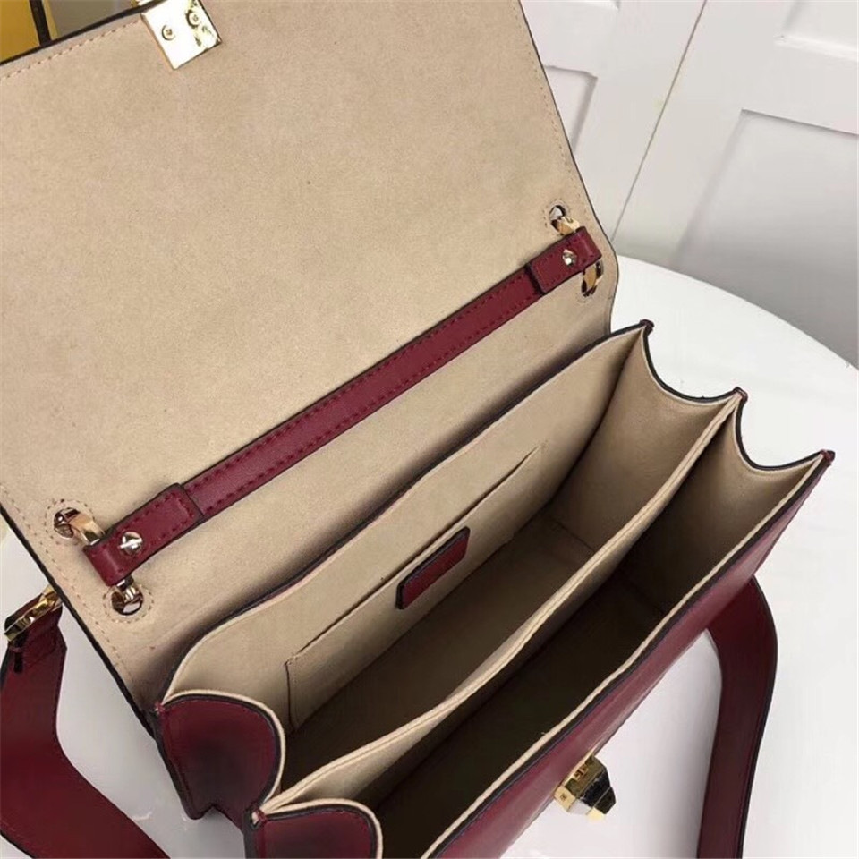 F**di Kan I Flip Leather Bag in Red