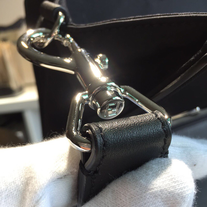 F**di Tote Montage Leather Handbag Black