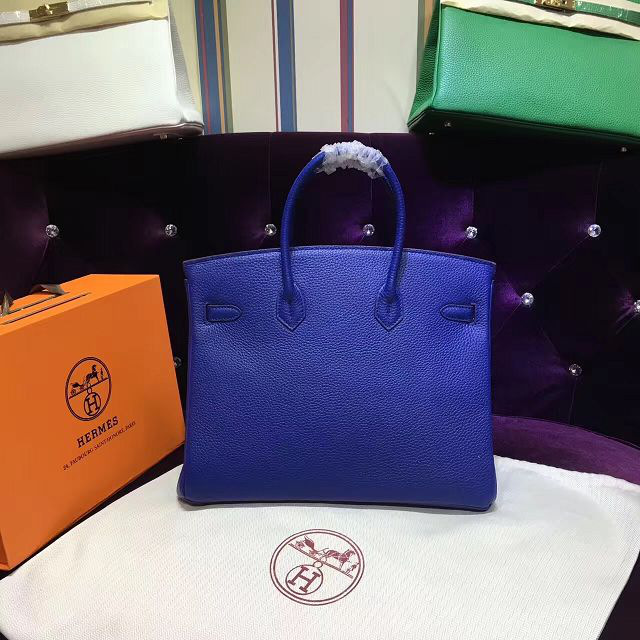 H**me5 original togo leather birkin 30cm bag in Dark Blue