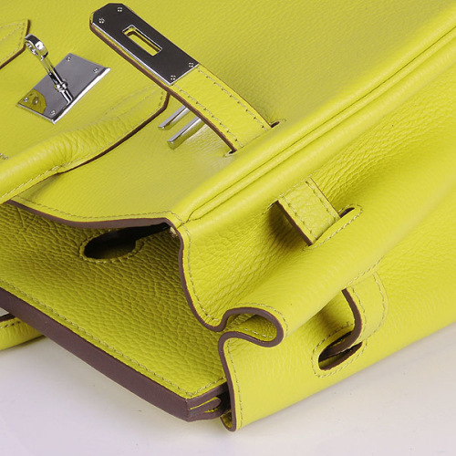 H**me5 original togo leather birkin 30cm bag in Lemon Yellow