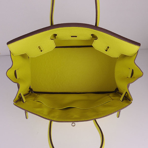 H**me5 original togo leather birkin 30cm bag in Lemon Yellow