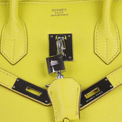 H**me5 original togo leather birkin 30cm bag in Lemon Yellow