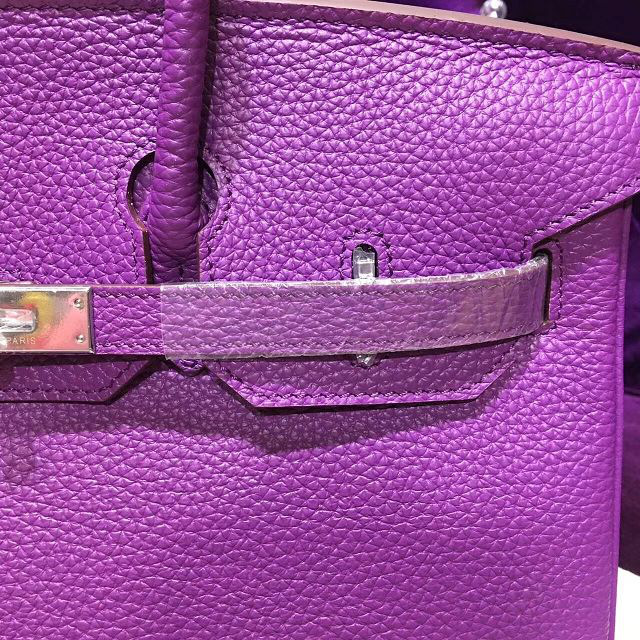 H**me5 original togo leather birkin 30cm bag in Purple