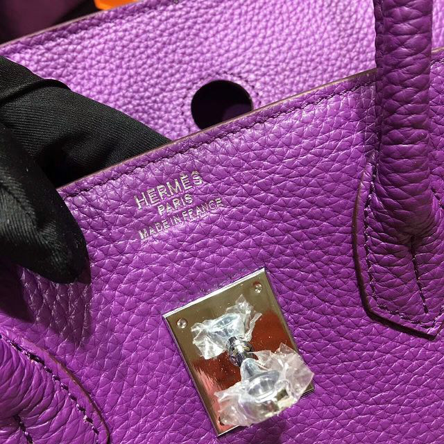 H**me5 original togo leather birkin 30cm bag in Purple