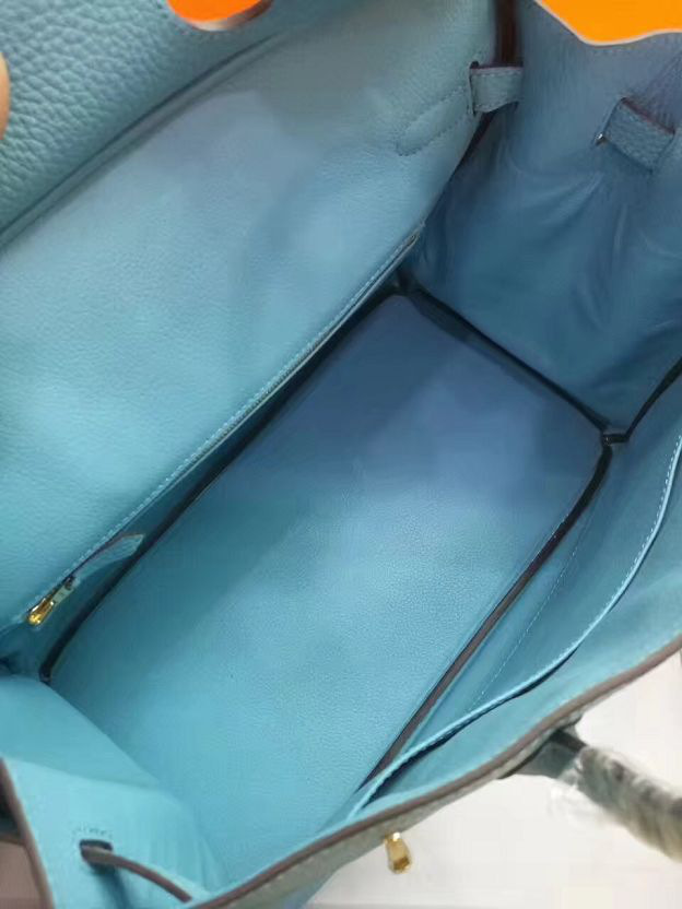 H**me5 original togo leather birkin 30cm bag in Sky Blue