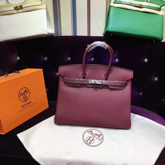 H**me5 original togo leather birkin 30cm bag in Burgundy