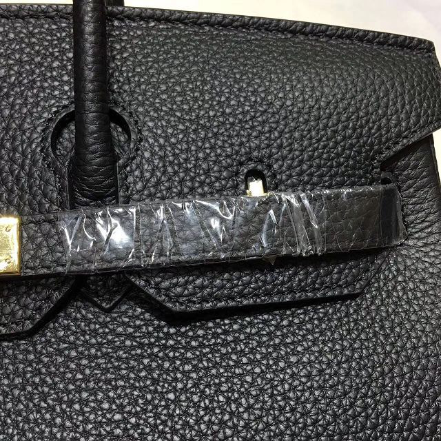 H**me5 original togo leather birkin 30cm bag in Black