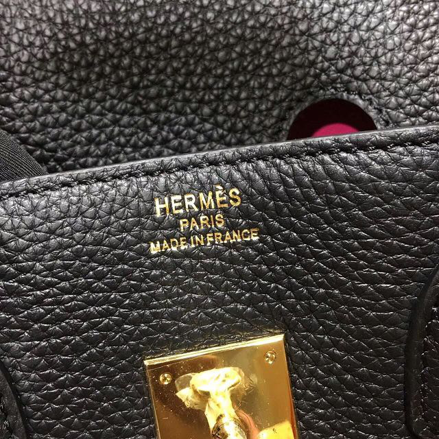 H**me5 original togo leather birkin 30cm bag in Black