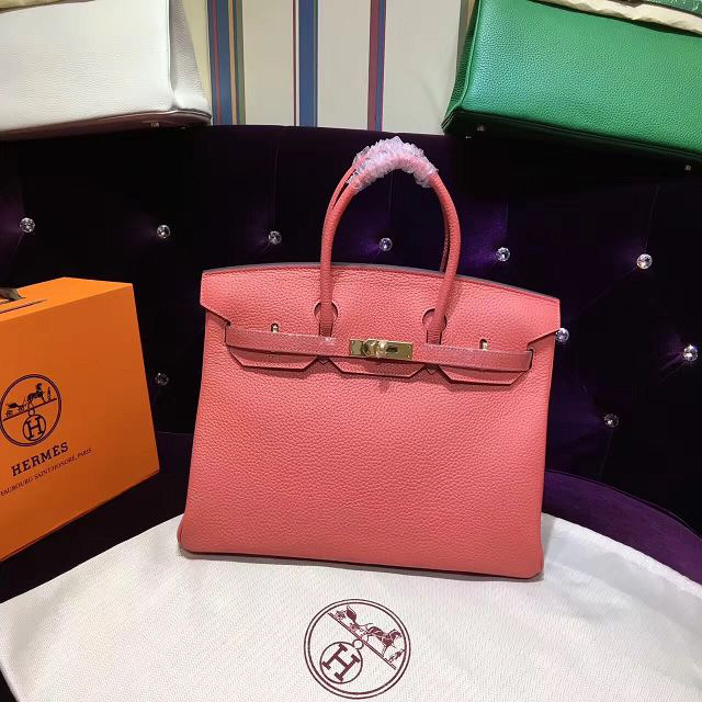 H**me5 original togo leather birkin 30cm bag in Coral
