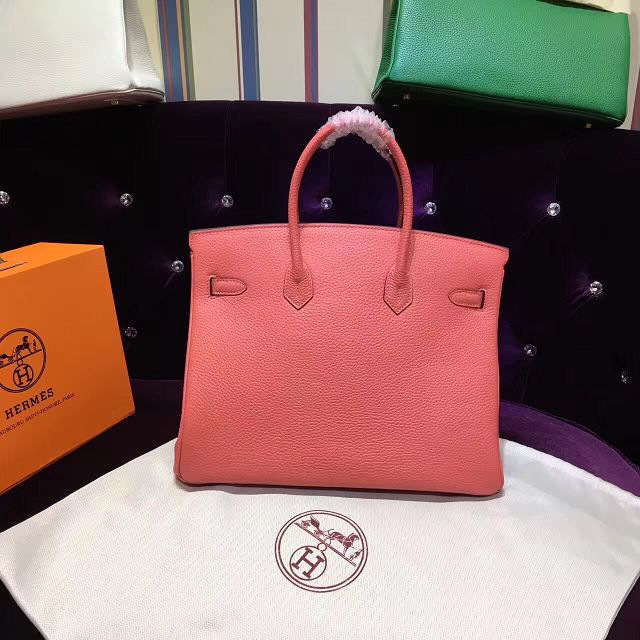 H**me5 original togo leather birkin 30cm bag in Coral