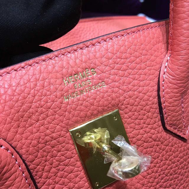 H**me5 original togo leather birkin 30cm bag in Coral