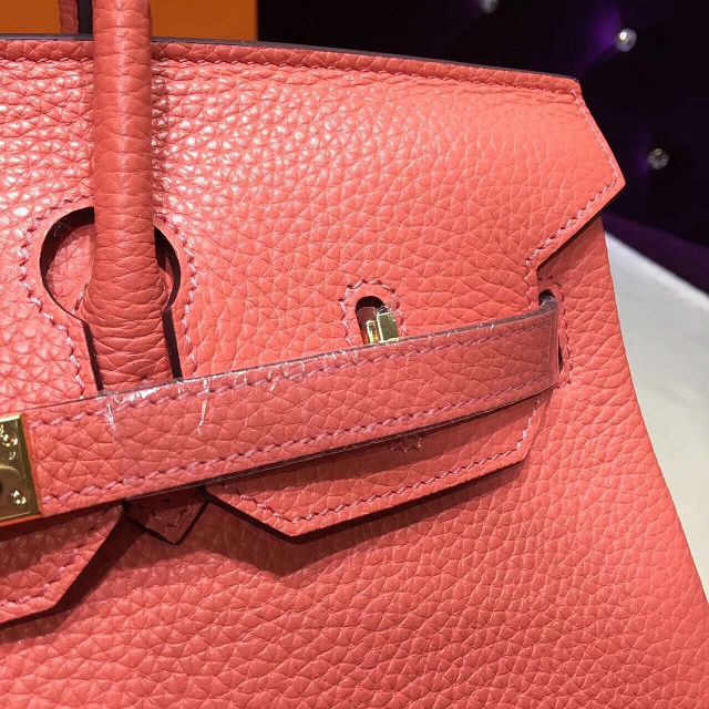 H**me5 original togo leather birkin 30cm bag in Coral