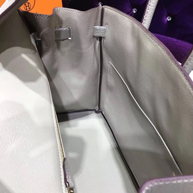 H**me5 original togo leather birkin 30cm bag in Light Gray