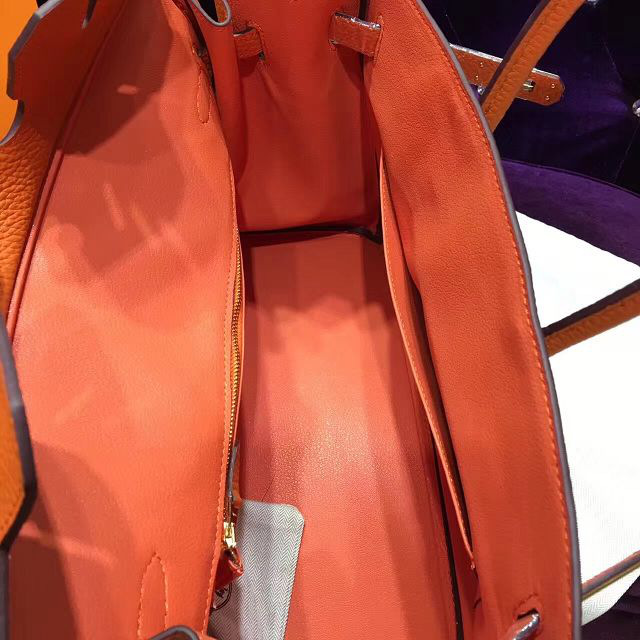 H**me5 original togo leather birkin 30cm bag in Orange