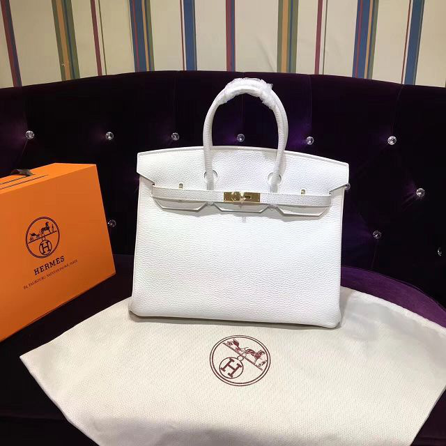 H**me5 original togo leather birkin 30cm bag in White