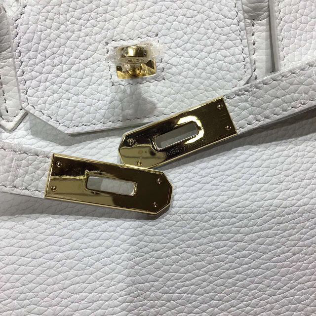 H**me5 original togo leather birkin 30cm bag in White