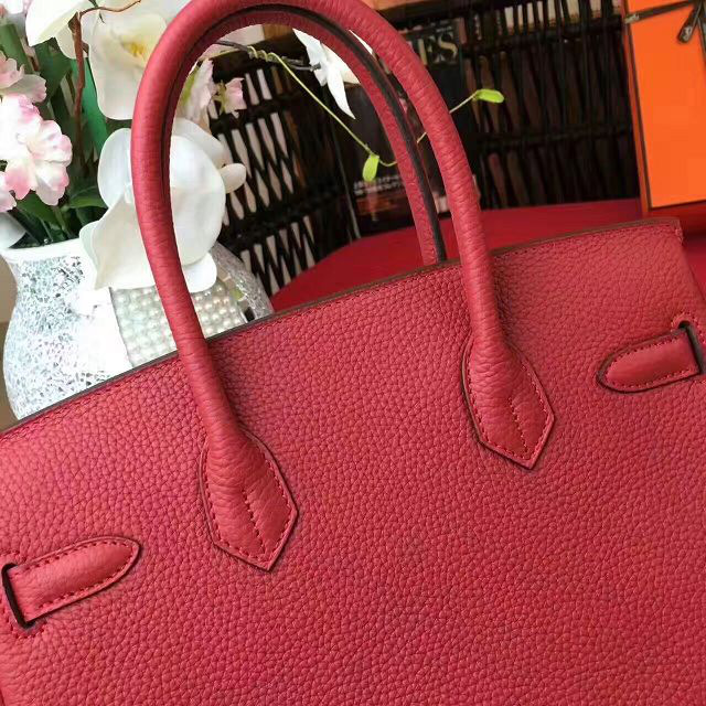 H**me5 original togo leather birkin 30cm bag in Wine Red