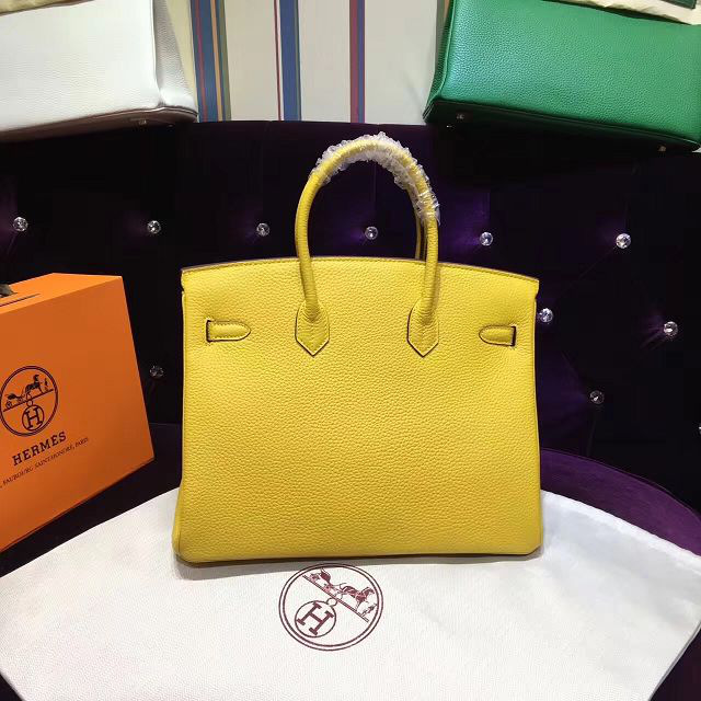 H**me5 original togo leather birkin 30cm bag in Yellow