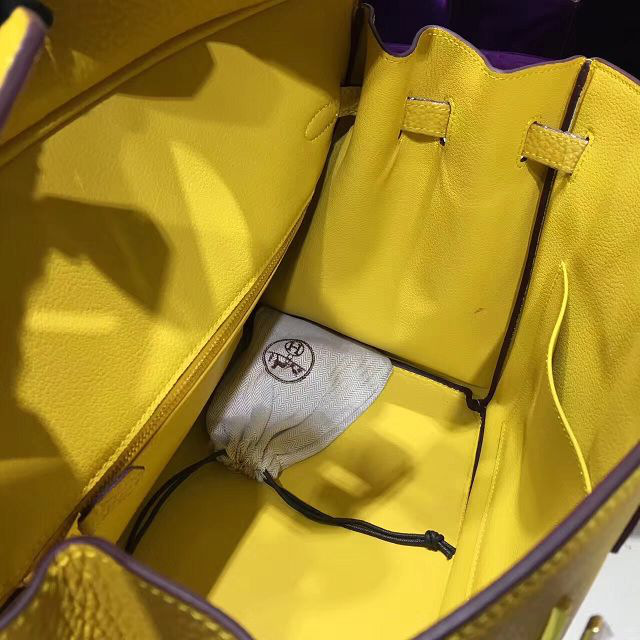 H**me5 original togo leather birkin 30cm bag in Yellow