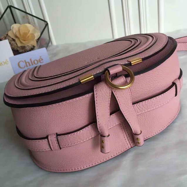 Chloe original calfskin crossbody saddle bag in Pink