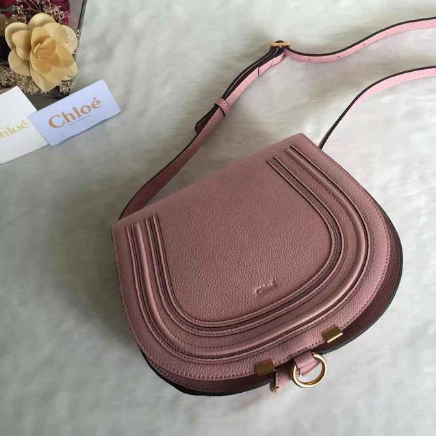 Chloe original calfskin crossbody saddle bag in Pink